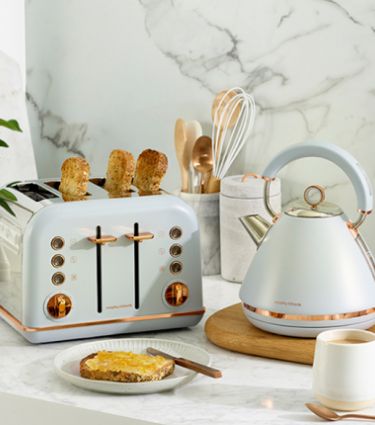 White and deals gold kettle toaster